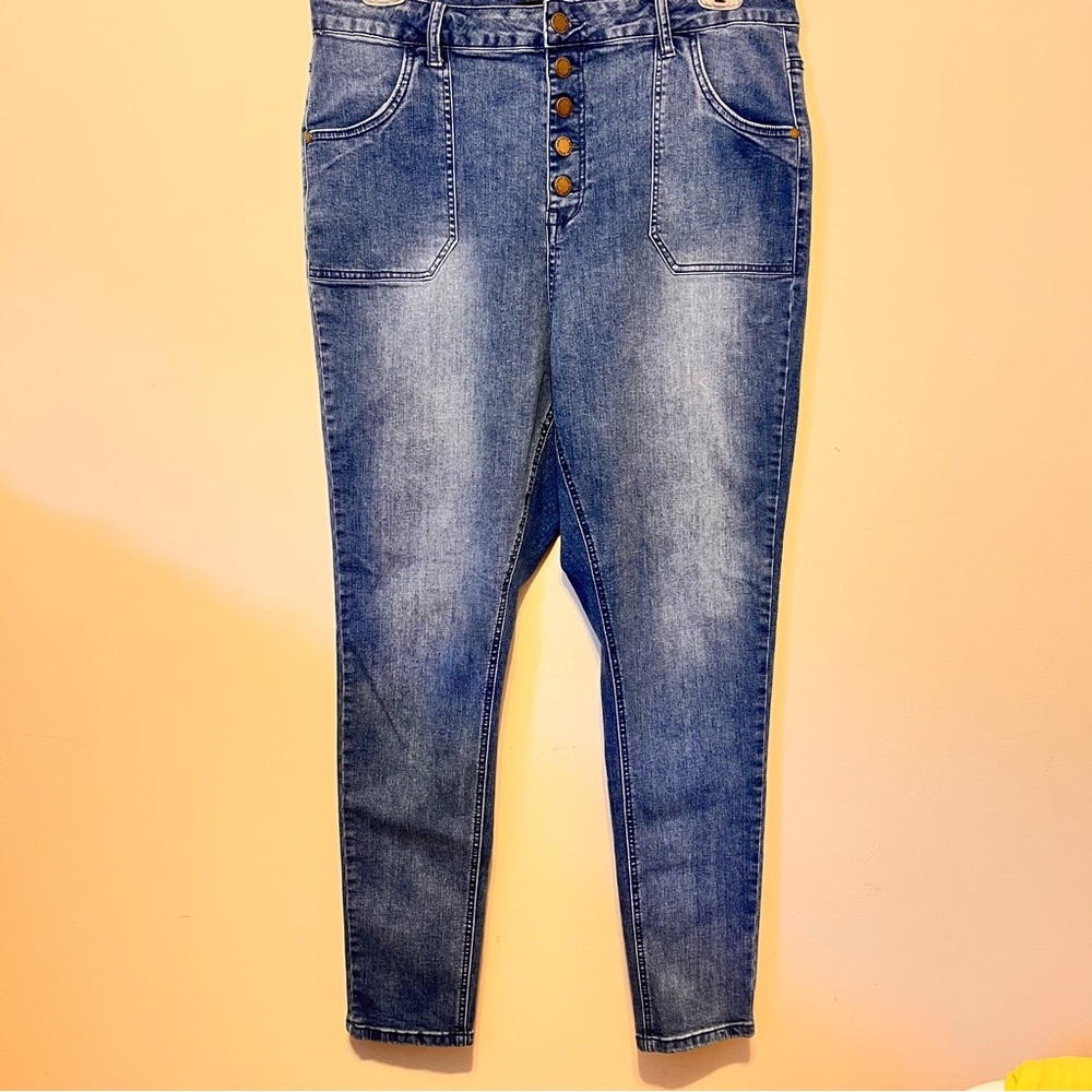 Chic Denim Women Jeans Style Harley High Rise Skinny Button Fly Jeans 16S